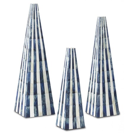 Currey Ossian Blue Obelisk Set 1200-0197